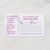 Afroamerikanischer Friseursalon Business Card Terminkarte (Rückseite)