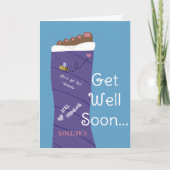 Afroamerikanischer Fuß Bein Gips Ermutigender Gruß Karte (Vorderseite)