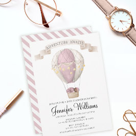 Afroamerikanischer Heißluftballon Babydusche Invit Einladung