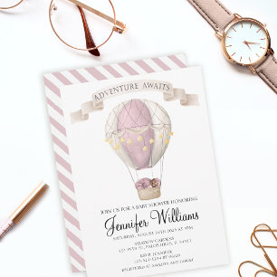 Afroamerikanischer Heißluftballon Babydusche Invit Einladung