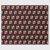 Afroamerikanischer Herr und Frau Santa Claus Weihn Geschenkpapier (Flach)