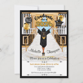 Afroamerikanischer Hispanischer Abschluss Einladun Einladung