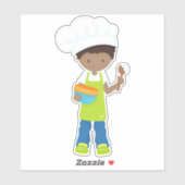 Afroamerikanischer Junge, Backwaren, Bäcker, Bäcke Aufkleber (Blatt)