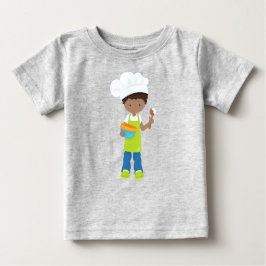 Afroamerikanischer Junge, Backwaren, Bäcker, Bäcke Baby T-shirt