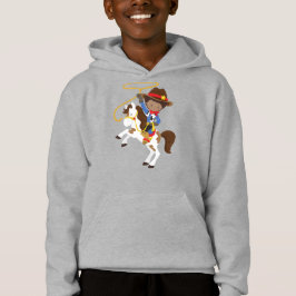 Afroamerikanischer Junge, Cowboy, Sheriff, Lasso Hoodie