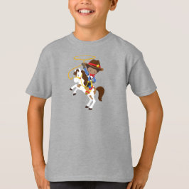 Afroamerikanischer Junge, Cowboy, Sheriff, Lasso T-Shirt