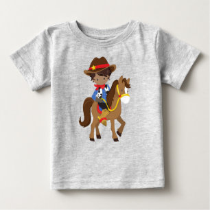 Afroamerikanischer Junge, Cowboy, Sheriff, Pferd Baby T-shirt
