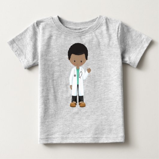 Afroamerikanischer Junge, Doktor, Labrador Coat, M Baby T-shirt (Vorderseite)
