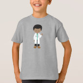 Afroamerikanischer Junge, Doktor, Labrador Coat, M T-Shirt (Vorderseite)