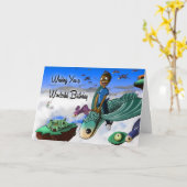 Afroamerikanischer Junge Geburtstag Karte (Gelbe Blume)