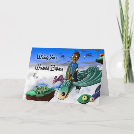 Afroamerikanischer Junge Geburtstag Karte (Vorderseite)