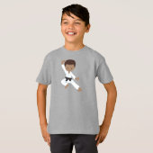 Afroamerikanischer Junge, Karate Boy, Kata, Schwar T-Shirt (Vorne ganz)