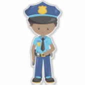 Afroamerikanischer Junge, Polizist, Polizeibeamter Aufkleber (Vorderseite)