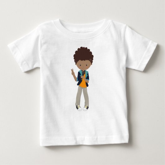 Afroamerikanischer Junge, Rock Boy, Band Singer, M Baby T-shirt (Vorderseite)
