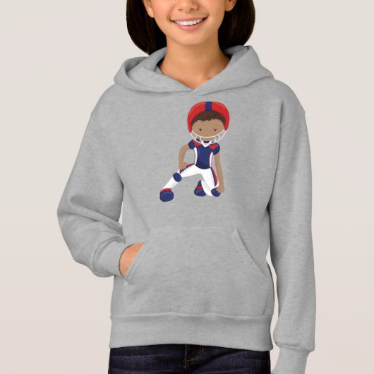 Afroamerikanischer Junge, Rugby Player, Team Sport Hoodie (Vorderseite)