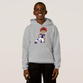 Afroamerikanischer Junge, Rugby Player, Team Sport Hoodie (Vorne ganz)