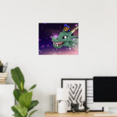 Afroamerikanischer Junge und Drache Poster (Heimbüro)