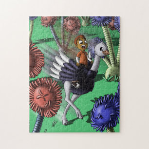 Afroamerikanischer Junge und Strauß Puzzle