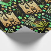 Afroamerikanischer Jungen Anime Niedlich Geschenkpapier (Ecke)