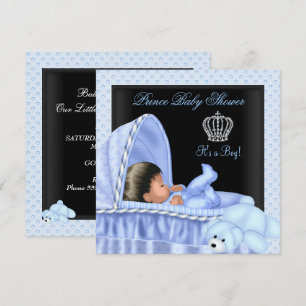 Afroamerikanischer kleiner Prinz Baby Shower Junge Einladung