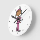 Afroamerikanischer Krankenschwester Runde Wanduhr (Winkel)