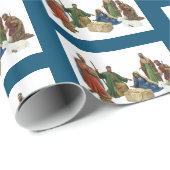 Afroamerikanischer Krippe Weihnachten Geschenkpapier (Rolleneckpunkt)