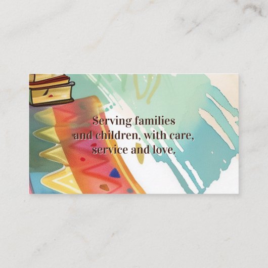 Afroamerikanischer Lehrer Babysitter Kinderbetreuu Visitenkarte (Rückseite)