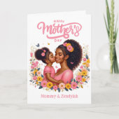 Afroamerikanischer Mama & Tochter zum Muttertag Karte (Vorderseite)