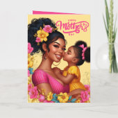 Afroamerikanischer Mama & Tochter zum Muttertag Karte (Rückseite)