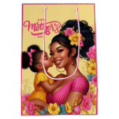 Afroamerikanischer Mama & Tochter zum Muttertag Mittlere Geschenktüte (Rückseite)