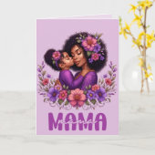 Afroamerikanischer Mama- und Tochter-Muttertag Karte (Gelbe Blume)