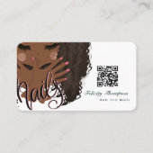 Afroamerikanischer Maniküre-Schönheits-QR-Code Visitenkarte (Vorderseite)