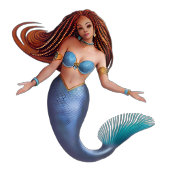 Afroamerikanischer Meerjungfrau Vinyl Name Sticker