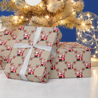Afroamerikanischer Mr. and Mrs. Clause Gift Wrap Geschenkpapier