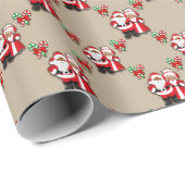 Afroamerikanischer Mr. and Mrs. Clause Gift Wrap Geschenkpapier (Rolleneckpunkt)