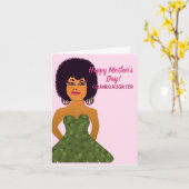 Afroamerikanischer Muttertagskarte der Großtochter Karte (Gelbe Blume)