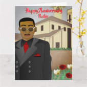 Afroamerikanischer Pastor-Kirchenjubiläumskarte Karte (Gelbe Blume)