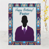 Afroamerikanischer Pastor Ogee Hintergrund Geburts Karte (Gelbe Blume)