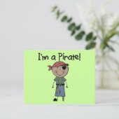 Afroamerikanischer Piratenjunge T Shirts und Gesch Postkarte (Stehend Vorderseite)