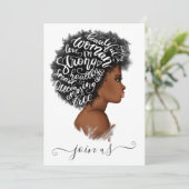 Afroamerikanischer Power Girl Junggeselinnen-Absch Einladung (Stehend Vorderseite)