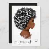 Afroamerikanischer Power Girl Junggeselinnen-Absch Einladung (Vorne/Hinten)