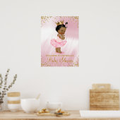 Afroamerikanischer Princess Baby Dusche Begrüßungs Poster (Küche)