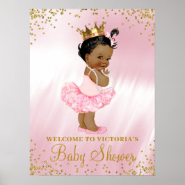 Afroamerikanischer Princess Baby Dusche Begrüßungs Poster