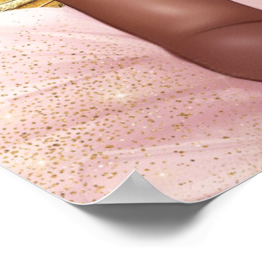 Afroamerikanischer Princess Baby Dusche Begrüßungs Poster (Ecke)