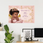 Afroamerikanischer Princess Baby Dusche Begrüßungs Poster (Heimbüro)