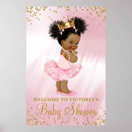 Afroamerikanischer Princess Baby Dusche Begrüßungs Poster