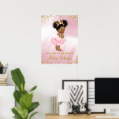 Afroamerikanischer Princess Baby Dusche Begrüßungs Poster (Heimbüro)