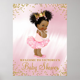 Afroamerikanischer Princess Baby Dusche Begrüßungs Poster