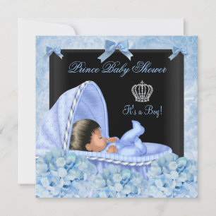 Afroamerikanischer Prinz Baby Shower Junge Floral Einladung