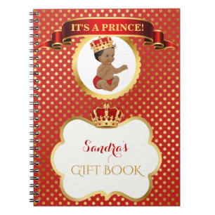 Afroamerikanischer Prinz Royal Rot Gold Geschenk Notizblock